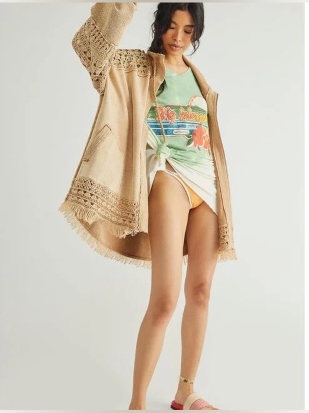 NWT Free People Dune Bug Cardi in Tan size L - Picture 2 of 14